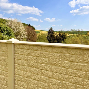 Beidseitige Betonzaunplatte Motiv Romania Brillux Farbe – Sichtschutzzaun aus Beton