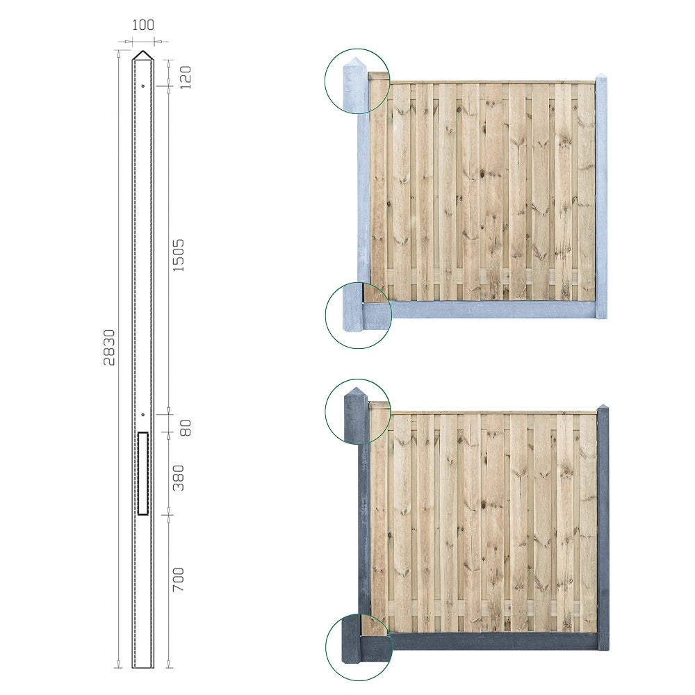 Holz-Beton - Eckpfosten