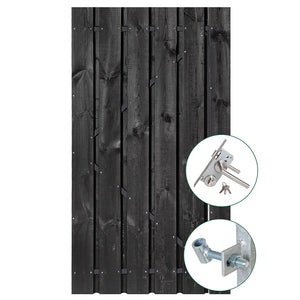 Holz-Beton - Gartentor - Kiefernholz Black Edition