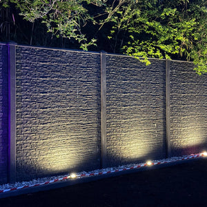 Beidseitige Betonzaunplatte Motiv Nostalgie anthrazit – Sichtschutzzaun aus Beton