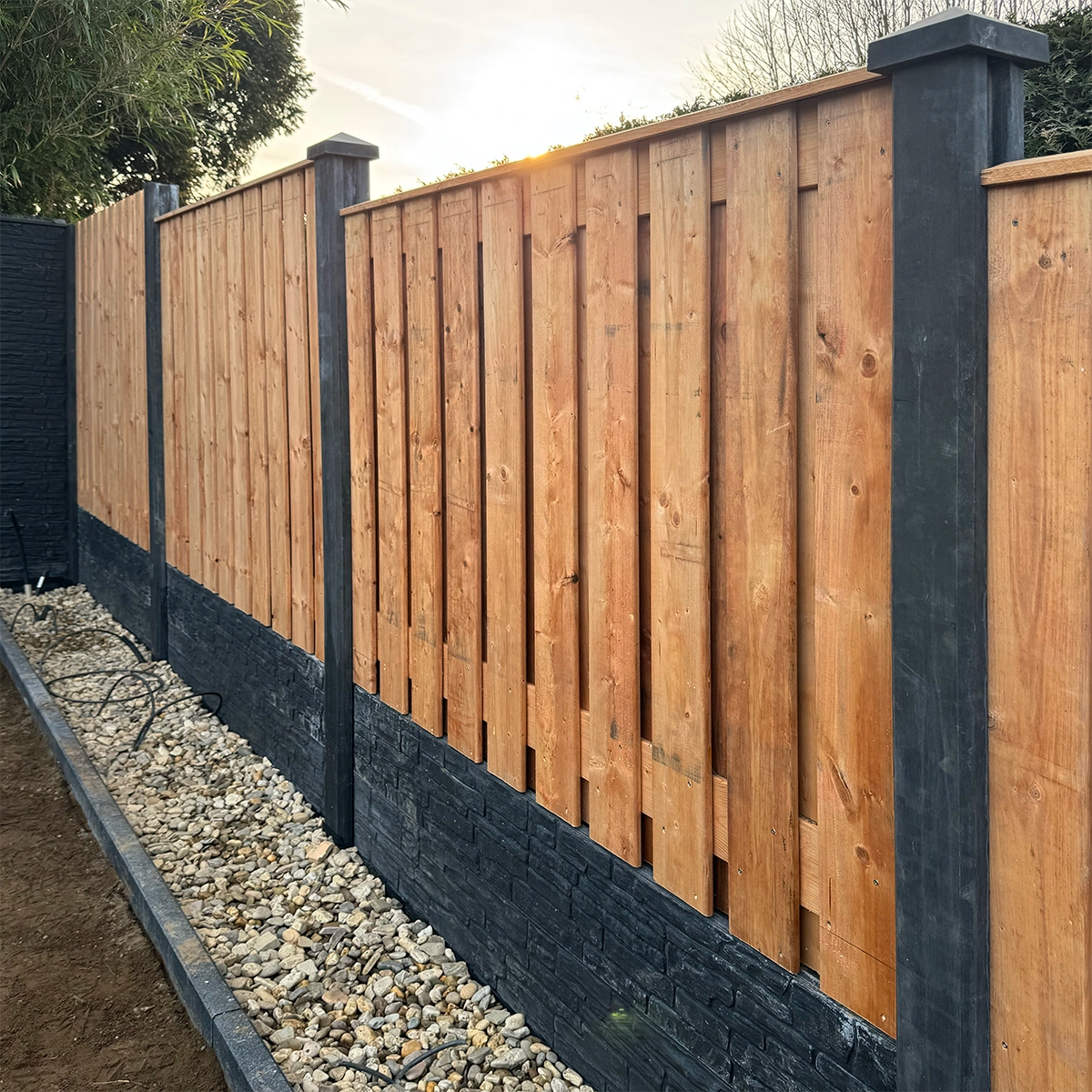 Holz-Beton - Sichtschutz - Red Class Wood
