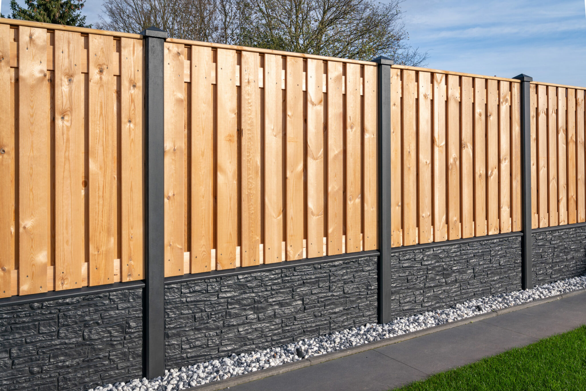 Holz-Beton - Sichtschutz - Hartholz 150 